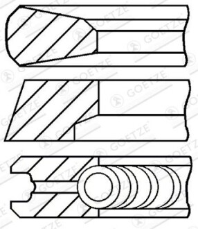 Кільця поршневі (1cyl) MB OM501 OM502 LA Euro IV / VD 130.00mm GOETZE 08-420900-00