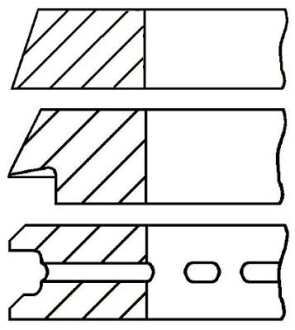 Кільця поршневі (1cyl) WESTINGHOUSE COMPRESSOR SCANIA TD 75.25 (2.38/2.38/3.95) GOETZE 08-990705-00