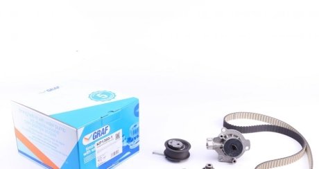 Комплект ремня ГРМ (3 ролика + водяной насос без датчика) VW 1.6TDI 2012- GRAF KP1360-1