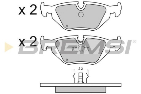 Гальмівні колодки зад. BMW 3(E36, E46)/5(E34)/7(E32) 86-06 (ATE) (123x43,6x16,7) GRESA BP2498