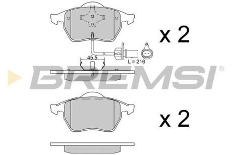 Гальмівні колодки пер. Audi 100/A4/A6 90- (ATE) GRESA BP2516