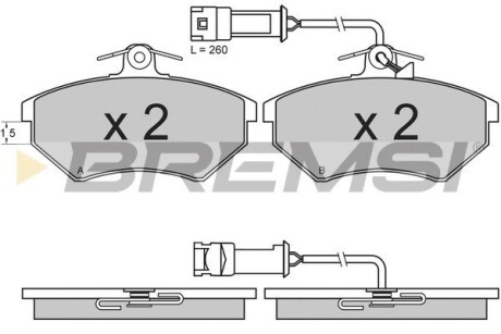 Гальмівні колодки пер. Audi 80/100 78-96 (TRW) (119x70x19,6) з датчиком GRESA BP2643