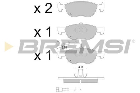 Гальмівні колодки пер. Fiat Bravo/Marea 96-02 (ATE) (156,3x52,6x17,6) GRESA BP2667