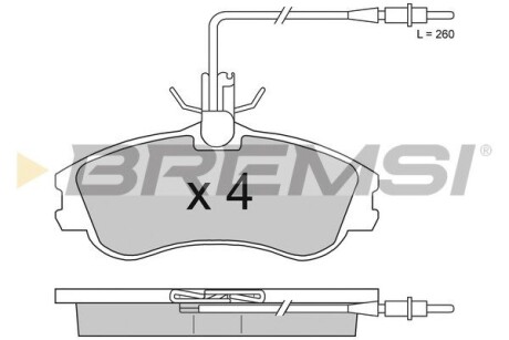 Гальмівні колодки пер. Berlingo/Partner 96-01 (Lucas) (з датчиком) GRESA BP2711