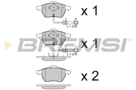 Гальмівні колодки пер. Passat B5/Audi A4/A6 00-05 (з датчиком) GRESA BP2816