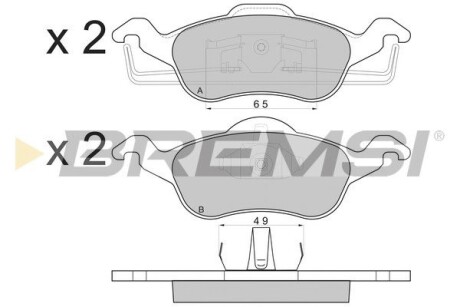 Гальмівні колодки пер. Ford Focus 98-04 (ATE) GRESA BP2824 (фото 1)