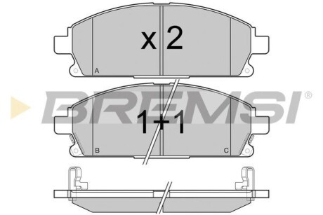 Гальмівні колодки пер. Nissan X-Trail 01-13/Pathfinder 97-04 (sumitomo) (159x56x16,4) GRESA BP2968