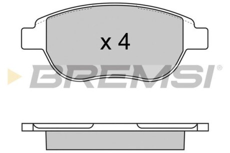 Гальмівні колодки пер. Berlingo/Partner 01-/Doblo 03- (136,8x57,6x19,3) GRESA BP2972