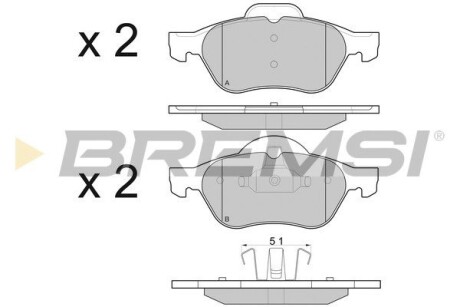 Гальмівні колодки пер. Renault Laguna 01- (ATE) (156,3x68,8x18) GRESA BP2981