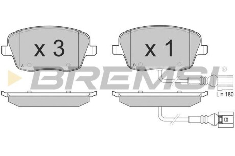 Гальмівні колодки пер. VW Polo 01-/Skoda Fabia 03-14 (TRW) (131,4x62,7x18,8) GRESA BP3013 (фото 1)