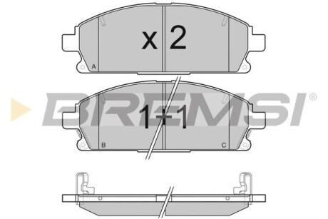 Гальмівні колодки пер. Nissan X-Trail 01-13/Pathfinder 97-04 (sumitomo) (159x56x16,4) GRESA BP3068