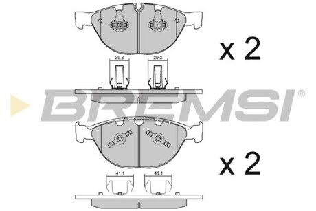 Гальмівні колодки пер. BMW 5(E60)/7(E65) 04-10 (ATE) (193,2x79,2x20,8) GRESA BP3095 (фото 1)