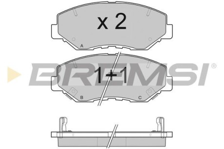 Гальмівні колодки пер. Honda Accord 03-08/CR-V 01-06 (akebono) GRESA BP3117 (фото 1)