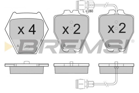 Гальмівні колодки пер. Audi A6 3.7/A8 98-02 (Lucas) GRESA BP3122