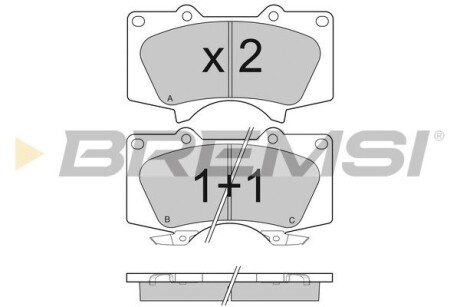 Гальмівні колодки пер. Toyota Land Cruiser/Hilux VII/Lexus GX/ MITSUBISHI PAJERO 01- (sumitomo) GRESA BP3139