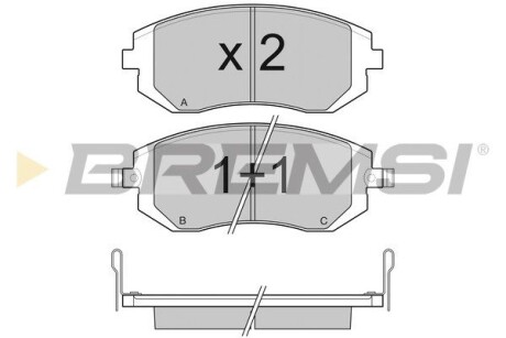 Гальмівні колодки пер. Subaru Impreza 02-/Forester 02- (akebono) GRESA BP3158