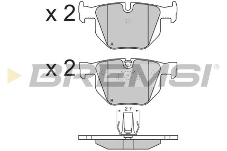 Гальмівні колодки зад. BMW 3(E90)/5(E60) (ATE) (122x58,2x17) GRESA BP3173