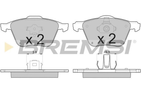 Гальмівні колодки пер. Volvo XC90 02-12 (ATE) (154,9x70,8x19) GRESA BP3187