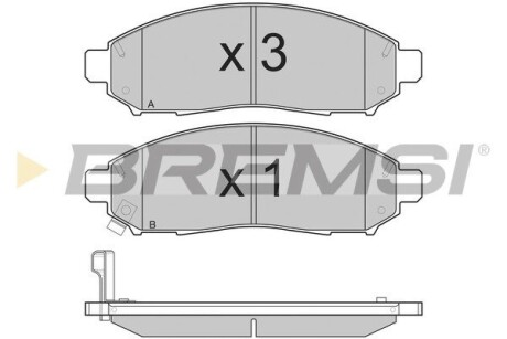 Гальмівні колодки пер. Nissan Navara 2,5dCi 05- GRESA BP3256 (фото 1)