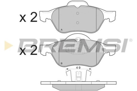 Гальмівні колодки пер. Renault Megane/Scenic/Clio 02- (ATE) GRESA BP3264