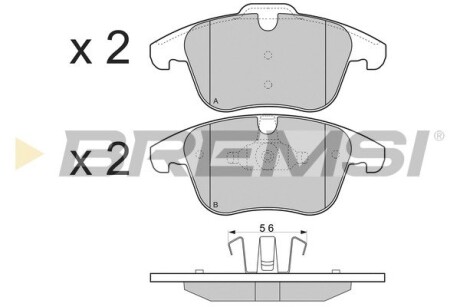 Гальмівні колодки пер. Mondeo 07-/Volvo S60/V60 10-/V70 02-/XC 70 08- GRESA BP3297