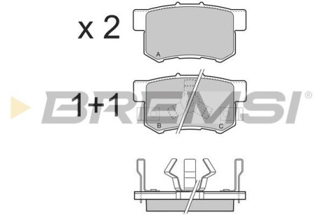 Гальмівні колодки зад. Honda Accord VIII/CR-V 01-06 08- (akebono) GRESA BP3374