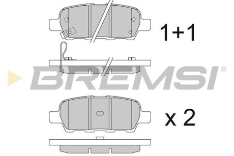 Гальмівні колодки зад. Juke/Leaf/X-Trail/Grand Vitara II 05- (39x105,5x14,2) GRESA BP3395