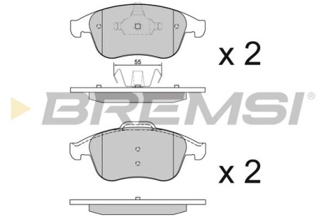 Гальмівні колодки пер. Renault Laguna 07-/Megane 12- (ATE) (155,3x63x18) GRESA BP3430