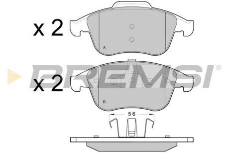 Гальмівні колодки пер. Scenic/Megane 09-16/Clio 13-21 (ATE) (155,3x63x18) GRESA BP3431 (фото 1)