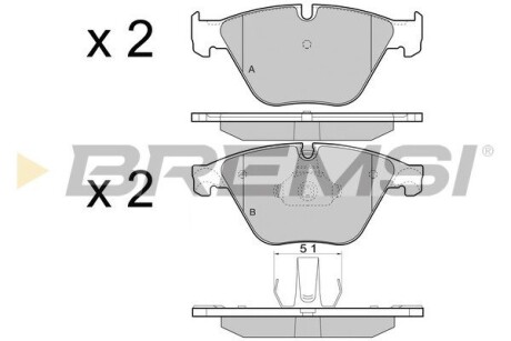 Гальмівні колодки пер. BMW 5 (F10) 10- (ATE) (155,1x68,5x18,9) GRESA BP3452 (фото 1)