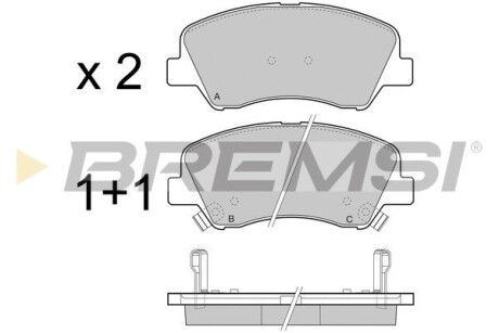 Гальмівні колодки пер. Kia Rio/Hyundai i30 11- (mando) GRESA BP3470 (фото 1)