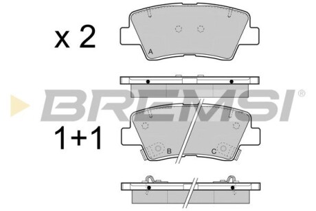 Гальмівні колодки зад. Hyundai i30/i40 11-/Kia Ceed 12- (akebono) GRESA BP3471