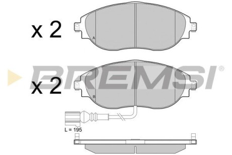 Гальмівні колодки пер. VW Passat 10-/Skoda Octavia 12- (TRW) з датчиком GRESA BP3474 (фото 1)