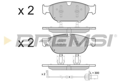 Гальмівні колодки пер. Audi A6/A8 10- (ATE) GRESA BP3476