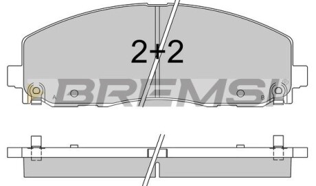 Гальмівні колодки пер. Fiat Freemont 11-/Dodge Caravan 08- (183x63.2x19.5) GRESA BP3543 (фото 1)