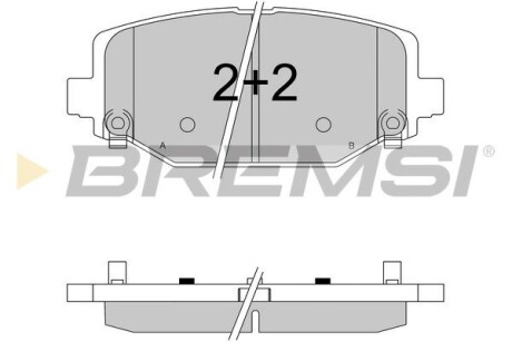 Гальмівні колодки зад. Fiat Freemont 11-/Dodge Caravan 08- (130.1x55.2x17.1) GRESA BP3544