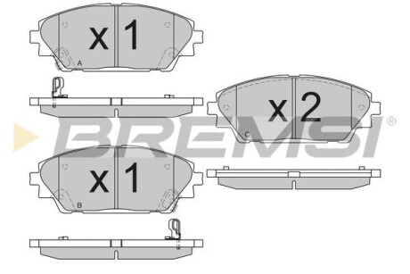 Гальмівні колодки пер. Mazda 3/CX-3 13- (Akebono) GRESA BP3556