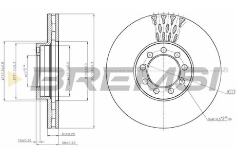 Гальмівний диск перед. Daily IV 60C 06- (301x30) GRESA CD5329V