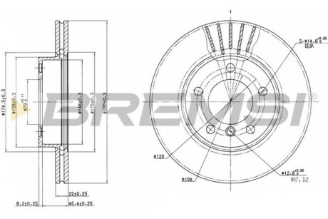 Гальмівний диск перед. BMW 3 (E36/E46) 90-05 (286x22) GRESA CD6258V