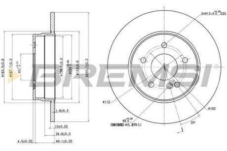 Гальмівний диск зад. Mercedes W210 95-02 (290x10) GRESA CD6963S