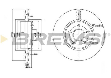 Гальмівний диск перед. Ford Mondeo 00- (вент.) (300x24) GRESA CD7125V