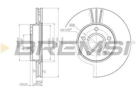 Гальмівний диск перед. Ford C-Max 07-10/Focus 04-11 (278x25) GRESA CD7222V