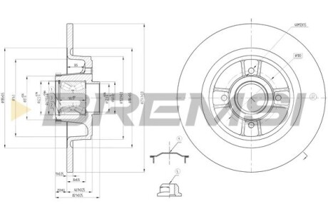 Гальмівний диск зад. Megane I/ Scenic -03 (275x11) (з підшипником) (+ABS) GRESA CD7641S