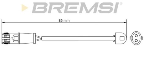 Датчик гальмівних колодок Sprinter/Crafter 06- зад. (2 конт) GRESA WI0653 (фото 1)