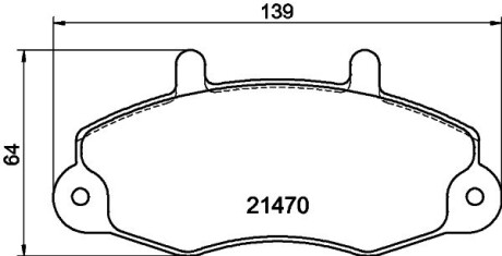 Гальмівні колодки пер. Transit T12 91-00 HELLA 8DB355006-391