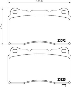 Гальмівні колодки пер. Civic/Lancer/Impreza 2.0-2.5 01- HELLA 8DB355006-601