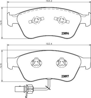 Колодки гальмівні дискові комплект; передн. HELLA 8DB355009211