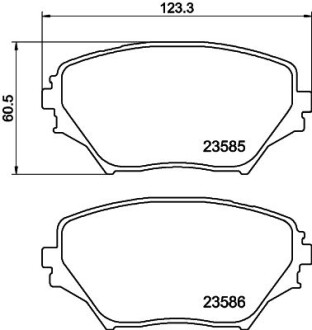 Гальмівні колодки дискові перед. Toyota Rav-4 00 HELLA 8DB 355 009-741