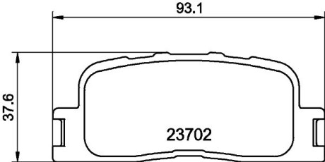 Гальмівні колодки зад. Toyota Camry 01-06 (akebono) (93x38x16) HELLA 8DB355011-001