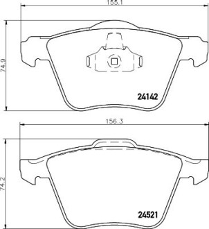 Гальмівні колодки дискові перед. Ford Galaxy 06-, Mondeo 07-,Volvo S80,V70 HELLA 8DB 355 013-001